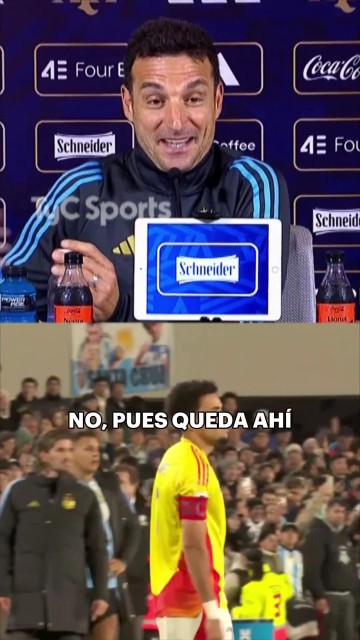 mk体育在线官网拉着迪亚斯说了啥？斯卡洛尼保密：我祝贺了他，没什么奇怪的